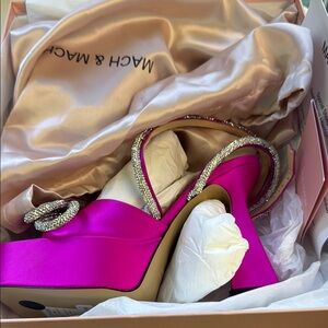 MACH & MACH Pink Heels with Striking Design “NEW “